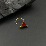 Red Pyramid Nose Pin (gold plated)