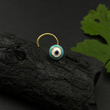 Turq Evil Eye Nose Pin (Gold Plated)