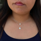 Star & Moon Pendant With Chain