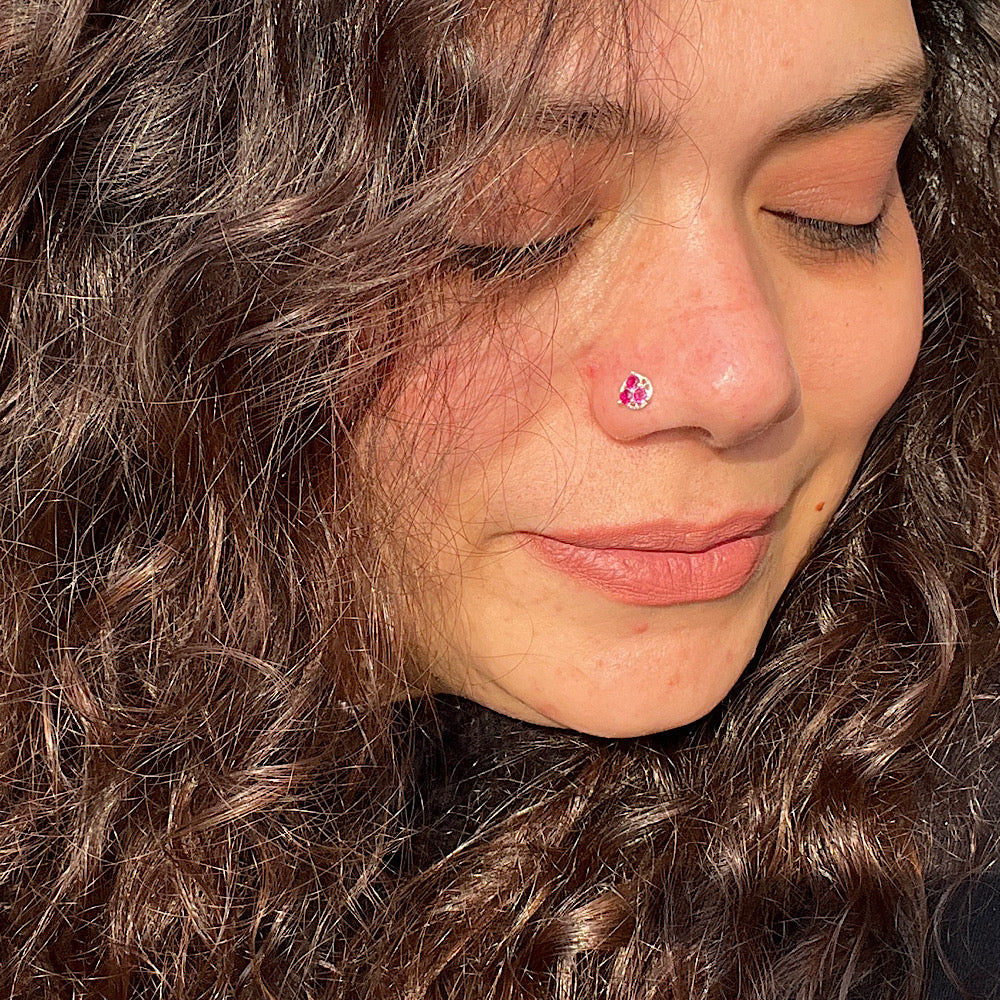 Hot Pink Circle Nose Pin – Gypsy Maal