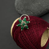 Malachite Marcasite Nose Pin