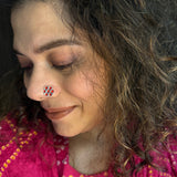 ⁠Red Marigold Nose Pin