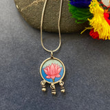 Hand Painted Lotus Pendant