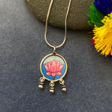 Hand Painted Lotus Pendant