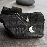 Star & Moon Pendant With Chain