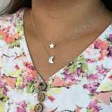 Star & Moon Pendant With Chain