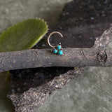 Tiny Turquoise Triangle Nose Pin