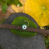 Turq Evil Eye Nose Pin (Gold Plated)