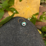 Turq Evil Eye Nose Pin (Gold Plated)