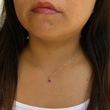 Small Ruby Square Pendant