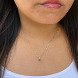 Small Emerald Square Pendant