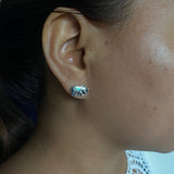 Labradorite Elephant Ear Studs