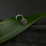 Round Silver Nose Pin