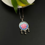 Hand Painted Lotus Pendant