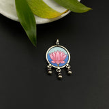 Hand Painted Lotus Pendant
