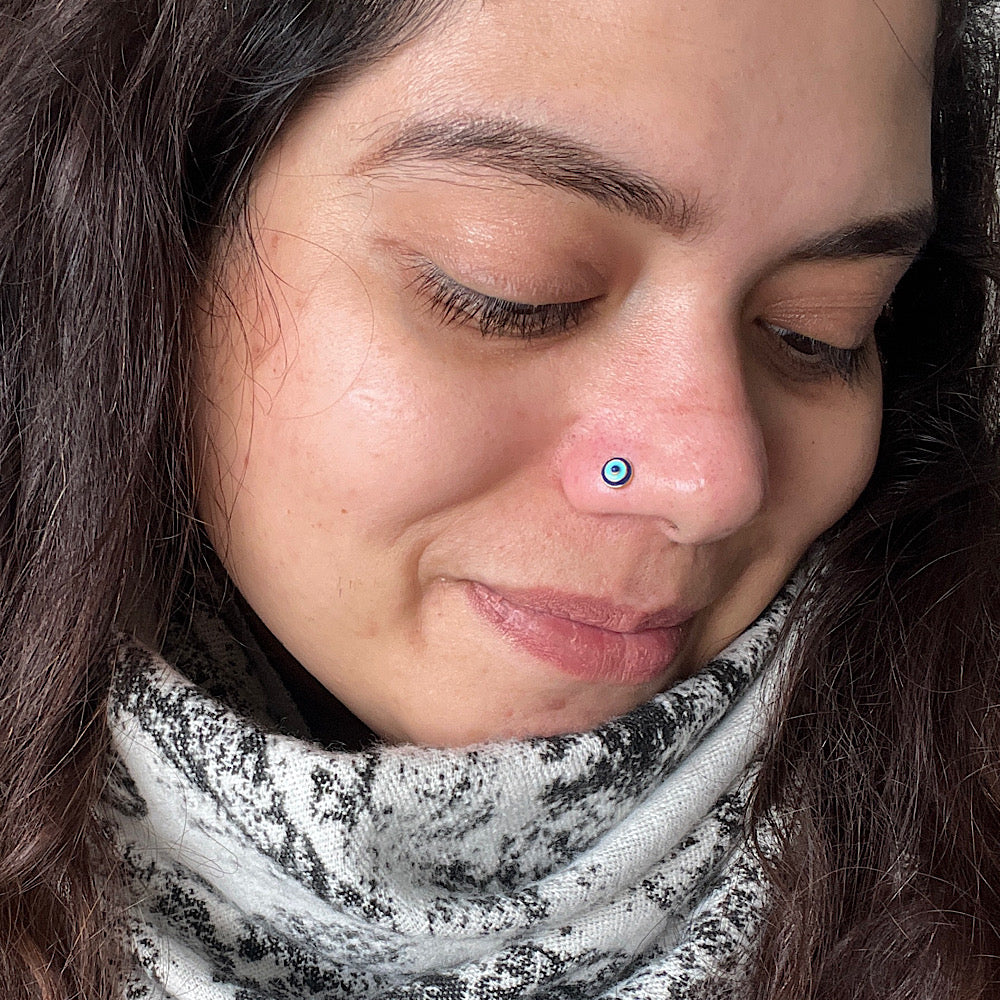 Evil Eye Nose Pin (Gold Plated) - Main Image