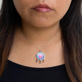 Hand Painted Lotus Pendant