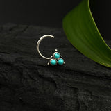 Tiny Turquoise Triangle Nose Pin