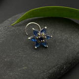 Blue Marcasite Nose Pin