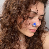 Blue Glass Afghani Nose Pin