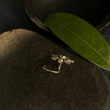 Pretty Flower Nose Pin (Emerald)
