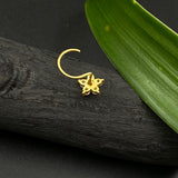 Zircon Floral Nose Pin (Gold Plated)