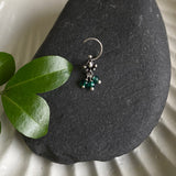 Emerald Hanging Beads Nose Pin