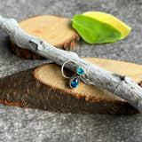 Aqua Blue Drop Nose Pin