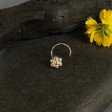 Silver Flower Nose Pin