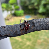 Deep Maroon Hanging Beads Nose Pin