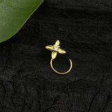 Gold Petals Flower Nose Pin