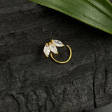 Zircon Petals Nose Pin (gold plated)