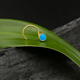 Cutest Turquoise Nose Pin (Gold Plated)