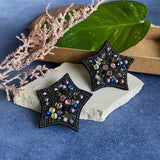 Embroidered Star Ear Studs