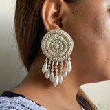 Round Pearl Dust Earrings