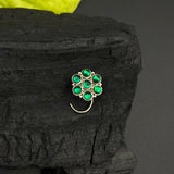 ⁠Green Marigold Nose Pin