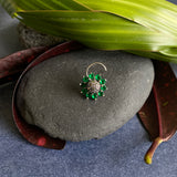 Emerald Bloomed Flower Nose Pin