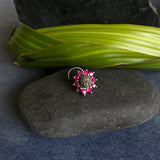 Ruby Bloomed Flower Nose Pin