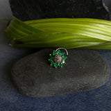 Emerald Bloomed Flower Nose Pin