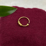 Spiral & Bead Nose Ring (gold plated)