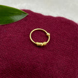 Spiral & Bead Nose Ring (gold plated)
