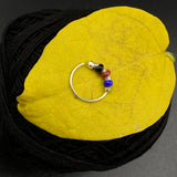 Black Blue Red Beads Ring