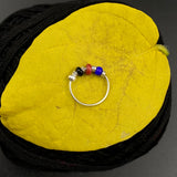 Black Blue Red Beads Ring