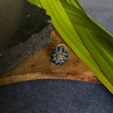 Royal Blue Marcasite Nose Pin