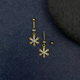 Zircon Snow Flake Helix Drops(Gold Plated)