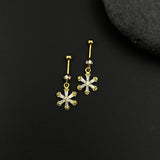 Zircon Snow Flake Helix Drops(Gold Plated)
