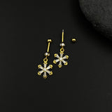 Zircon Snow Flake Helix Drops(Gold Plated)