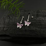Pink Zircon Butterfly Helix Drops