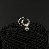 Zircon Crescent Moon Nose Pin