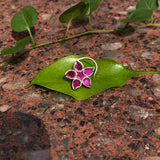 Hot Pink Afghani Glass Nose Pin
